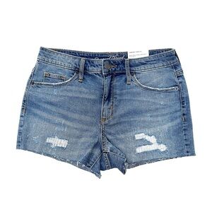 NWT High-Rise Blue Distressed Denim Shorts Size 6